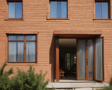 A modern home featuring large aluminum windows that enhance natural light.