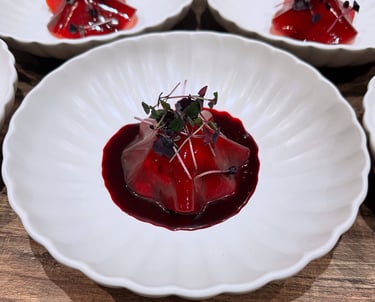 présentation gastronomique réalisée par chef privé