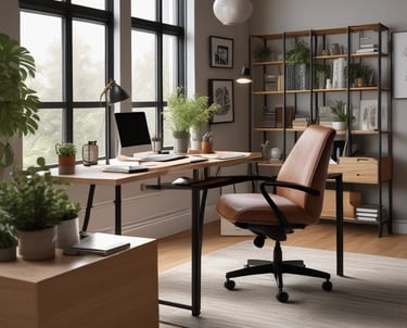 An engaging visual representing brand storytelling in the home office.