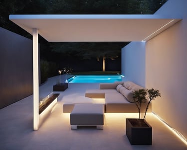 wall lamp turned on on wall