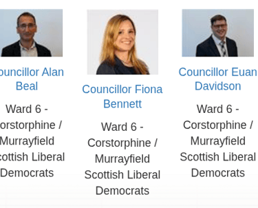 Snapshot of City of Edinburgh Council website showing ward 6 City Councillors