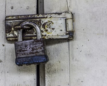 Padlocked door