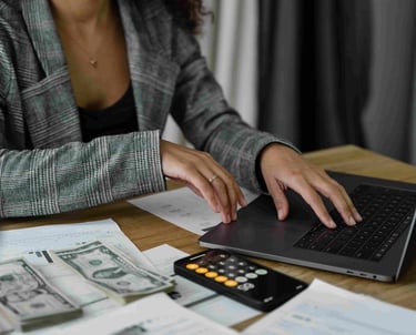 A CPA doing work in an office setting