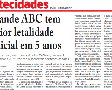 Reportagem no jornal Diário do Grande ABC