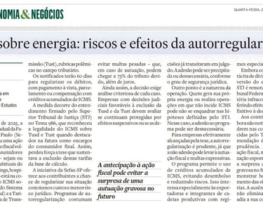 Artigo no jornal O Estado de S. Paulo