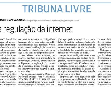 Artigo no jornal A Tribuna