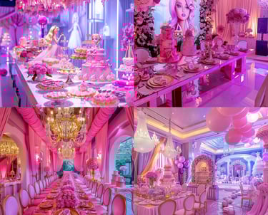 a barbie and pink theme event for a sweet 16 birthday 