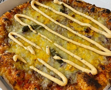 Pizza Burger dans sa boîte