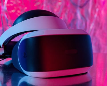 a pair of headphones with a pink background