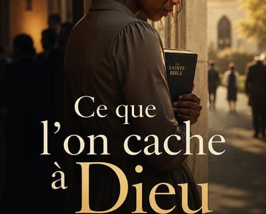 femme tenant une bible dans sa mains en dehors de l'église