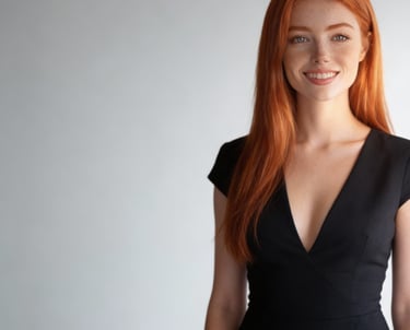 rachel, Ai, ai model, model, actress, film, commercials, music videos, black dress