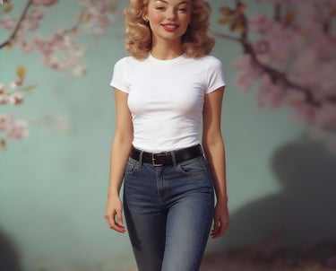 Quinn, Ai, ai model, model, actress, film, commercials, music videos, blue jeans, white shirt