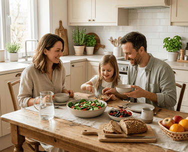 Hábitos familiares saludables con alimentación práctica en casa