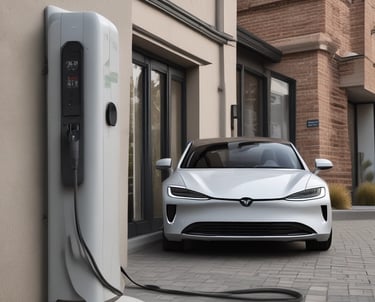 Electric vehicle charging station installation at office building by licensed electrician