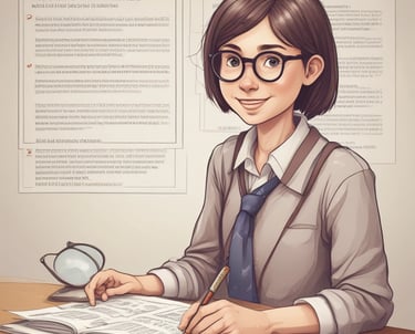 a woman in a suit and tie is sitting at a desk