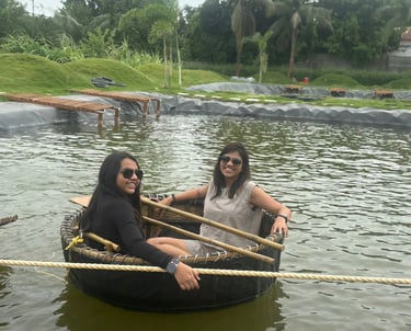 On Water Balancing at the best one day picnic near surat at Purna River Retreat