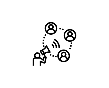 desenho de uma pessoa segurando um megafone