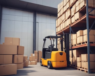 brown cardboard boxes on white metal rack