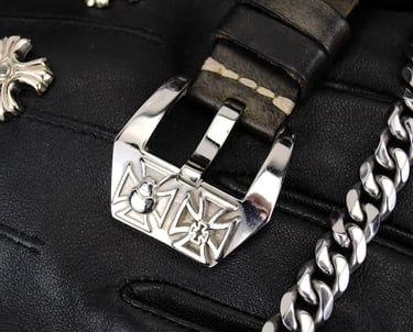 a watch with a leather strap