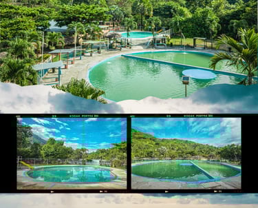 Piscina, Agua natural