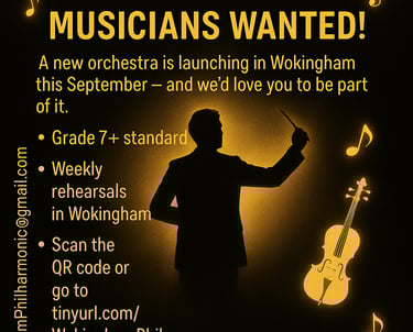 Flyer for Wokingham Philharmonic Orchestra launch