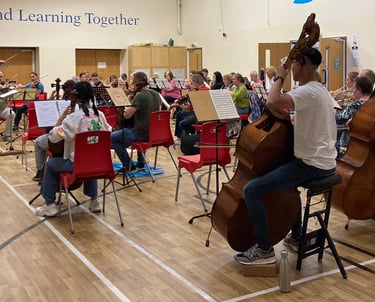 Orchestra rehearsal at the Windmill School