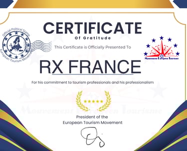 Certificate of Gratitude RX France IFTM