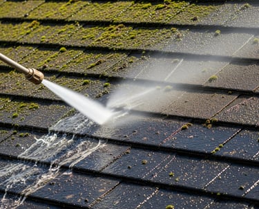 power washing a roof 