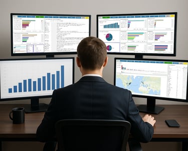 a BD analyst sitting at a desk in pain and agitation due to the complexities of federal contracting.