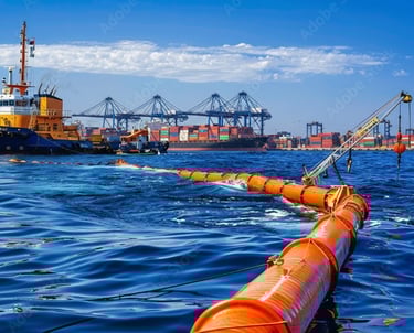 a tugboat in the ocean with a tugboat in the background