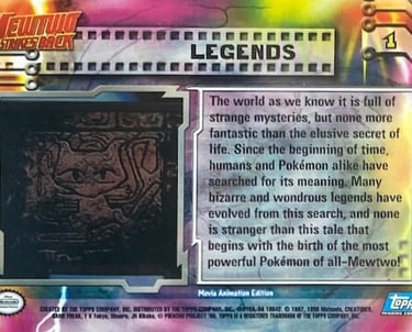 1 Legends Topps Pokémon The FIrst Movie back