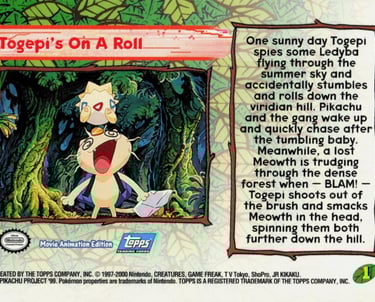1 Togepi's On A Roll Topps Pokémon The first Movie 2000 back