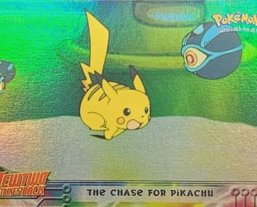 28 The Chase For Pikachu Topps Pokémon The First Movie rainbow foil