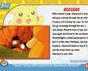 55 Sucess Topps Pokémon The First Movie back