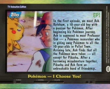 EP1 Pokémon - I Choose You! Topps Pokémon series 2 US back
