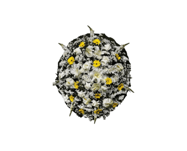 imagem mostra coroa de flores B luxo amarela da consolare são paulo