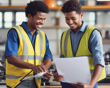 A friendly counselor guiding a diverse group of adults in a bright community center.