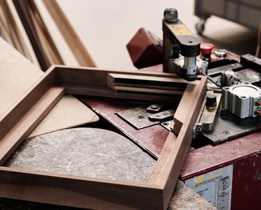 wooden framed artworks by Davide Heijmans