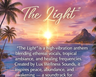 a sunset with a quote from Lux Wellness Academy