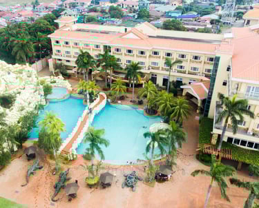 Tanza Oasis Aerial View of Hotel and Pool