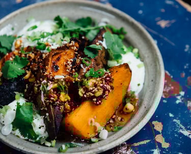 Roasted Sweet Potato with Crispy Fried Egg