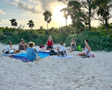 Beach workshop led by Sunni Dawson