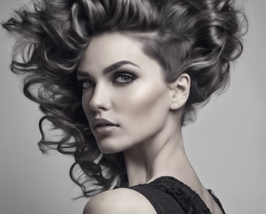 a beautiful woman with a very long hair special hairstyle