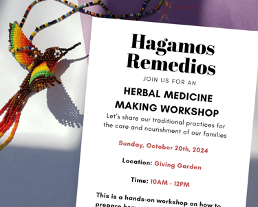 a flyer for an herbal medicine workshop