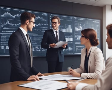 An illustration of a business consultant providing analysis.