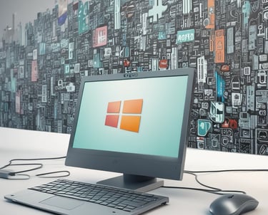 A technician working on network cables and devices.