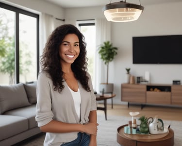 A collage of various smart home installations, highlighting security systems and energy-saving devices.