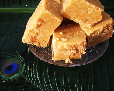Mysore pak on Banana leaf