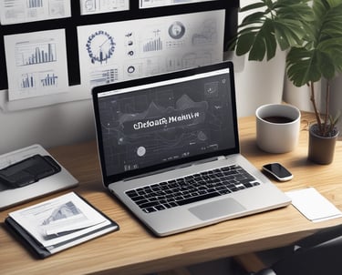 A group of four men in business attire are gathered around a table, examining documents laid out in front of them. They appear to be engaged in a discussion or meeting, with focused expressions and attentive body language.