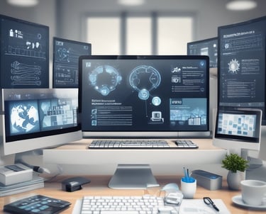 A group of four men in business attire are gathered around a table, examining documents laid out in front of them. They appear to be engaged in a discussion or meeting, with focused expressions and attentive body language.